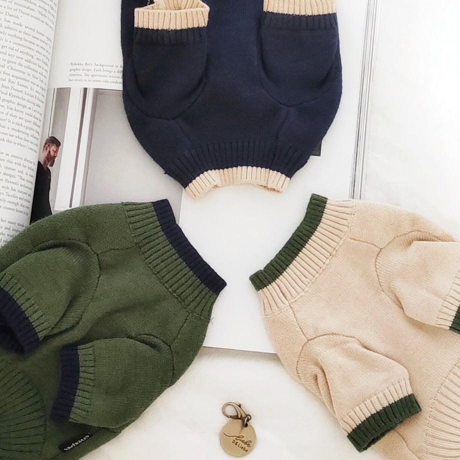 バイカラーニット